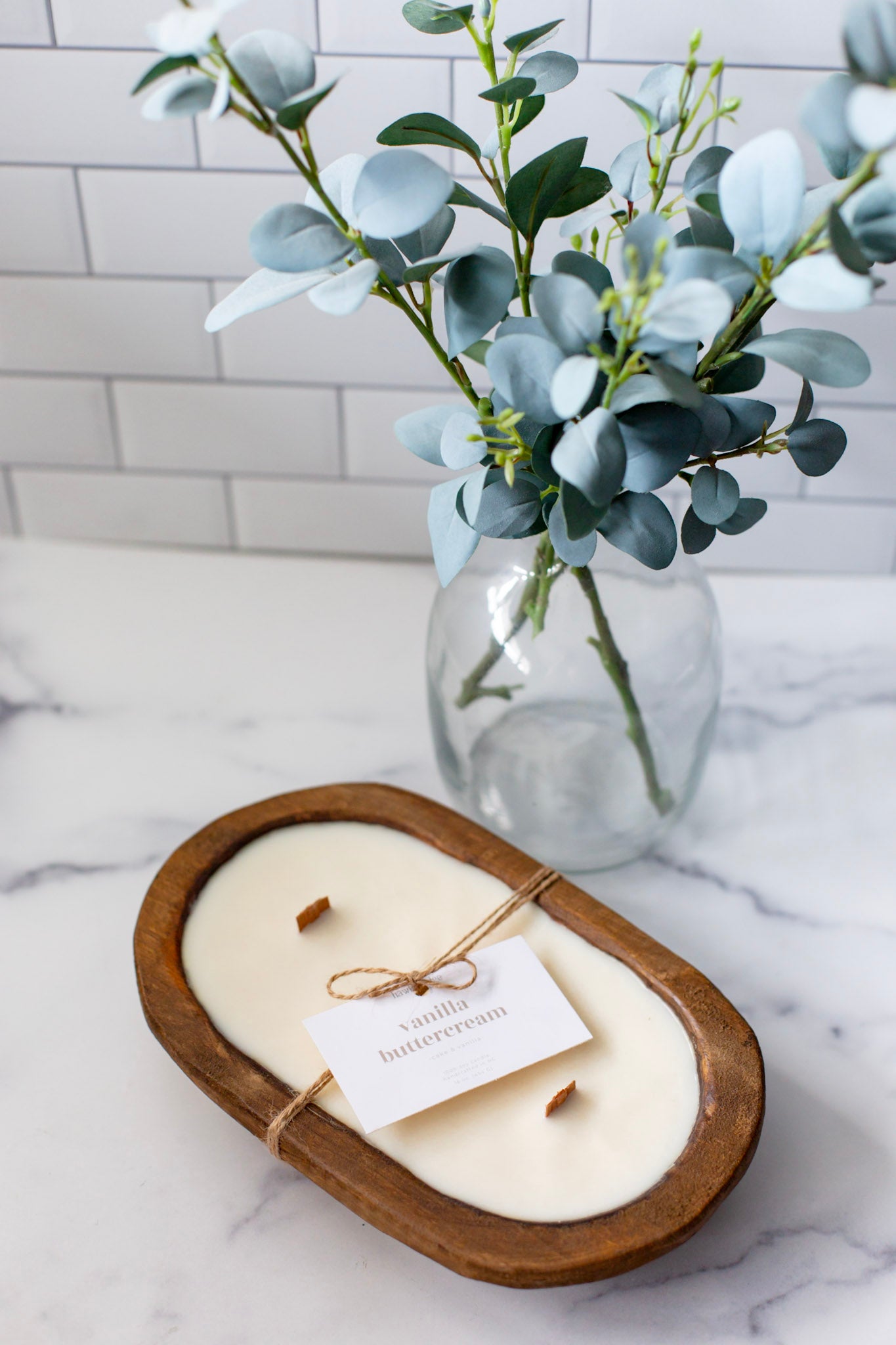 Vanilla Buttercream Wooden Dough Bowl