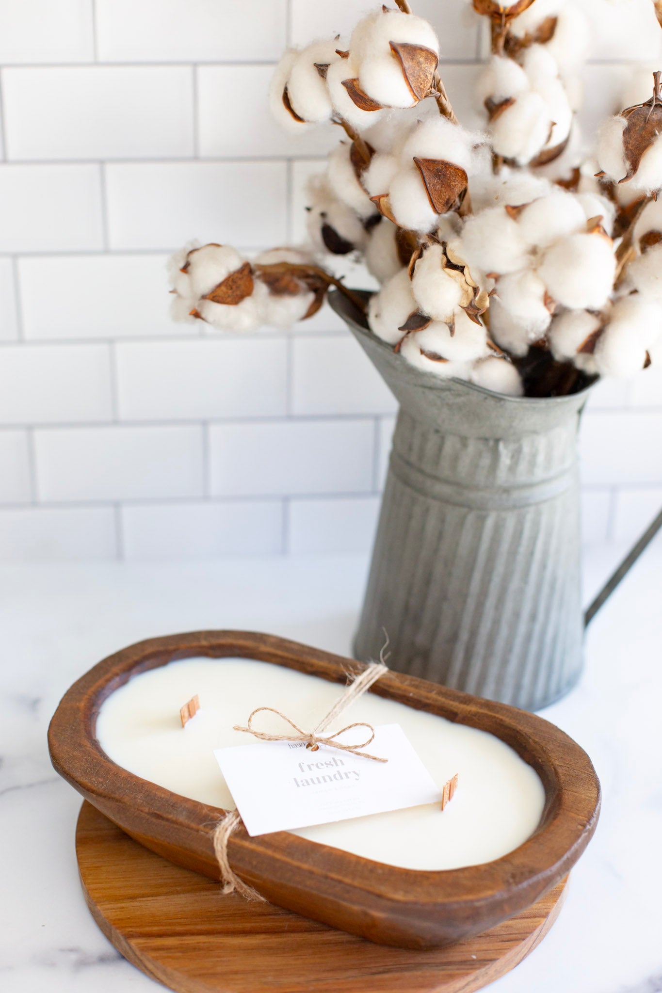 Fresh Laundry Wooden Dough Bowl