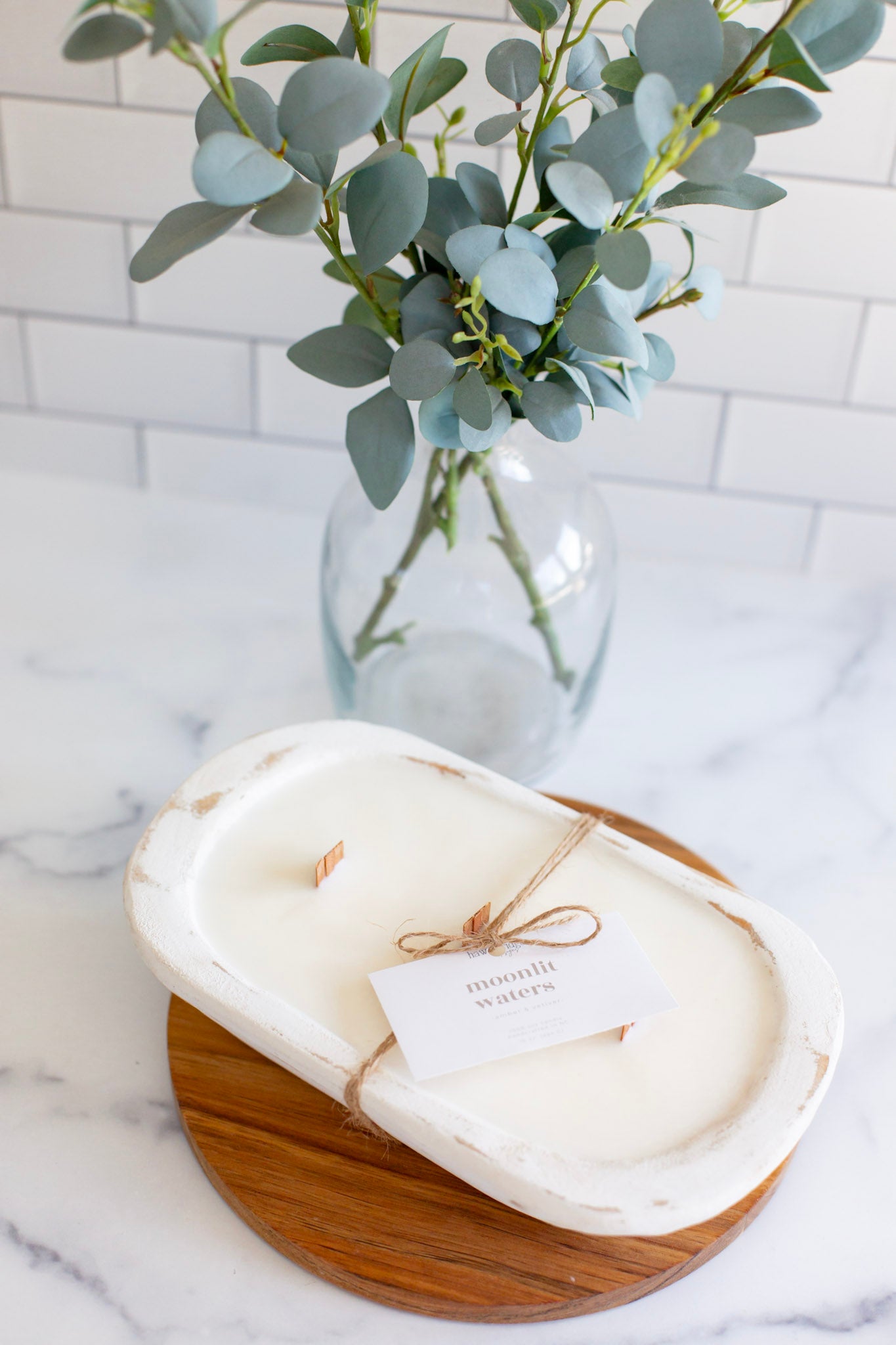 Moonlit Waters Wooden Dough Bowl