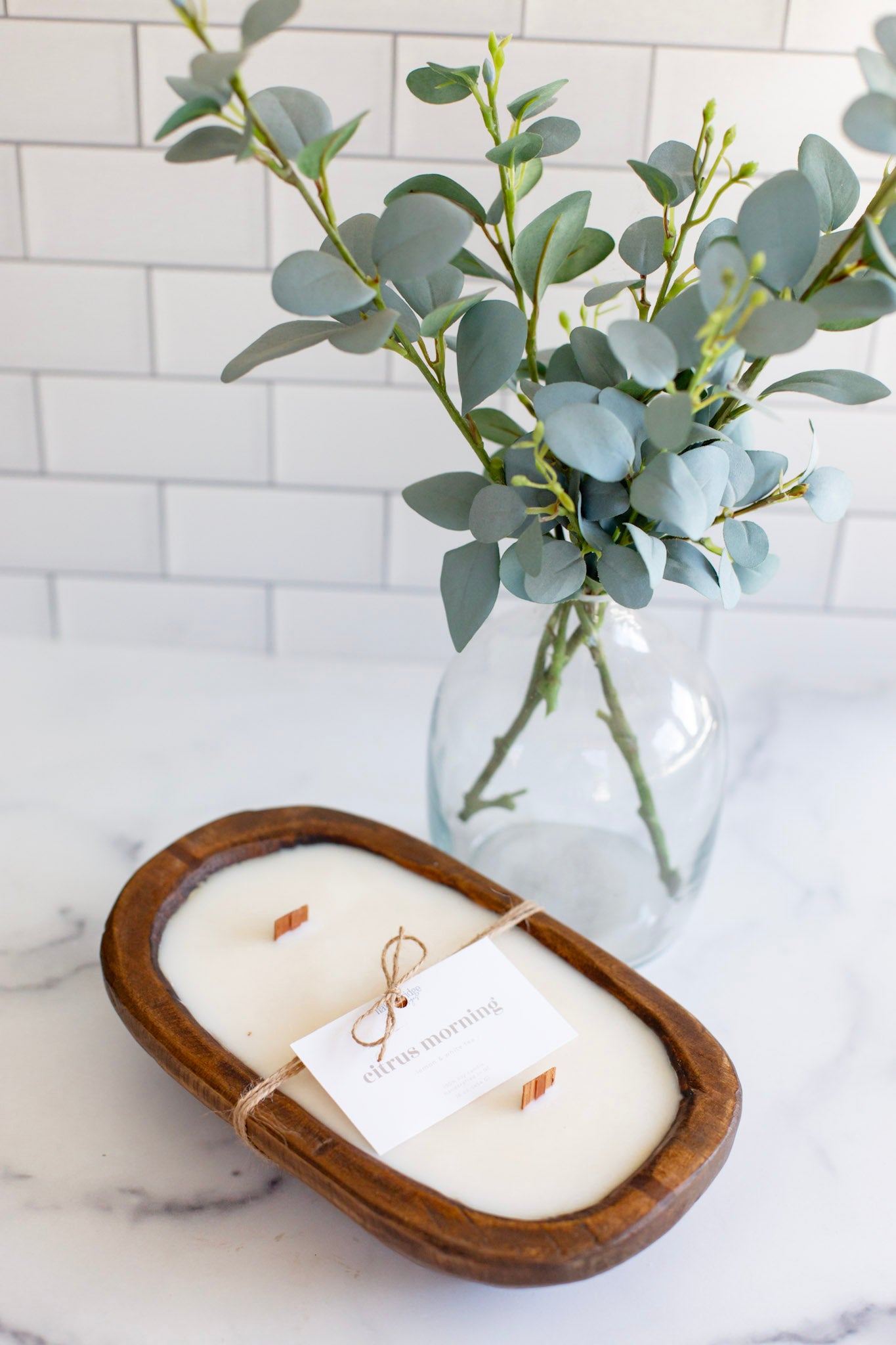 Citrus Morning Wooden Dough Bowl