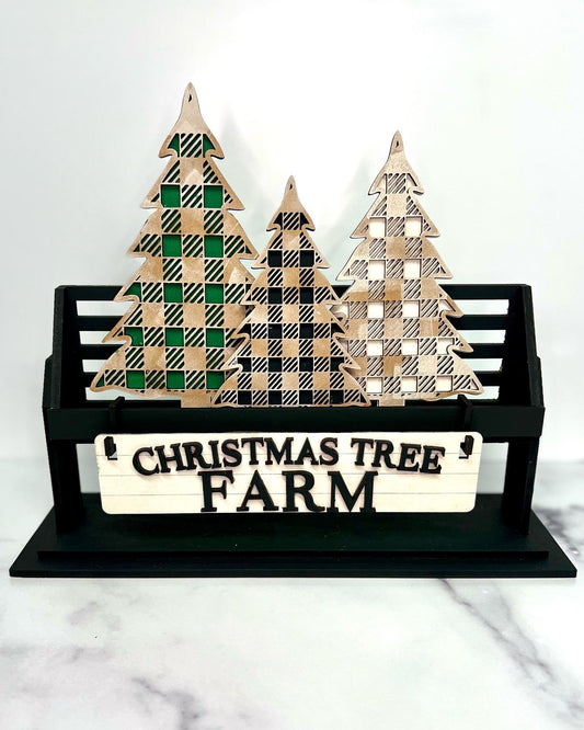 Christmas Tree Farm Raised Shelf Insert